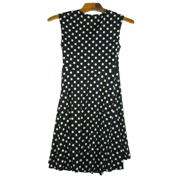 Truth & Fable Sleeveless A Line Dress Women's Size XL Black White Polka Dot - Picture 3 of 12